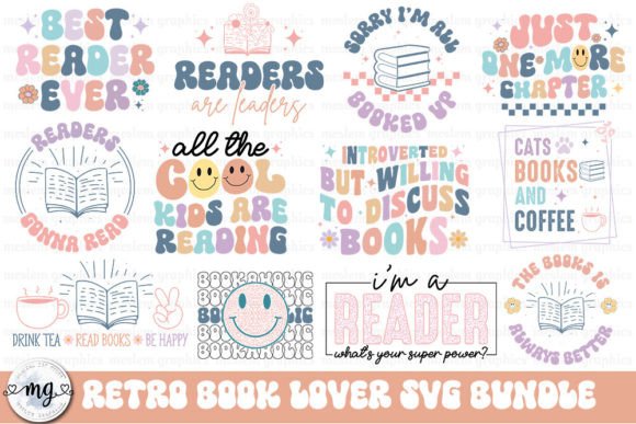 Book Lover Quotes Retro SVG Bundle