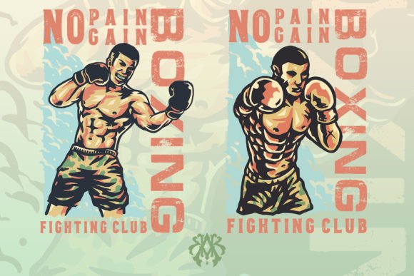 Boxer Fighter Hand Drawn Illustration