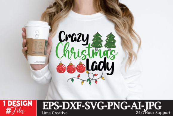 Crazy Christnmas LAdy SVG Design