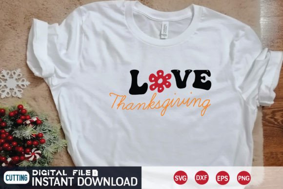 Love Thanksgiving Retro Svg Design