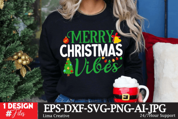 Merry Christmas Vibes SVG Cute File